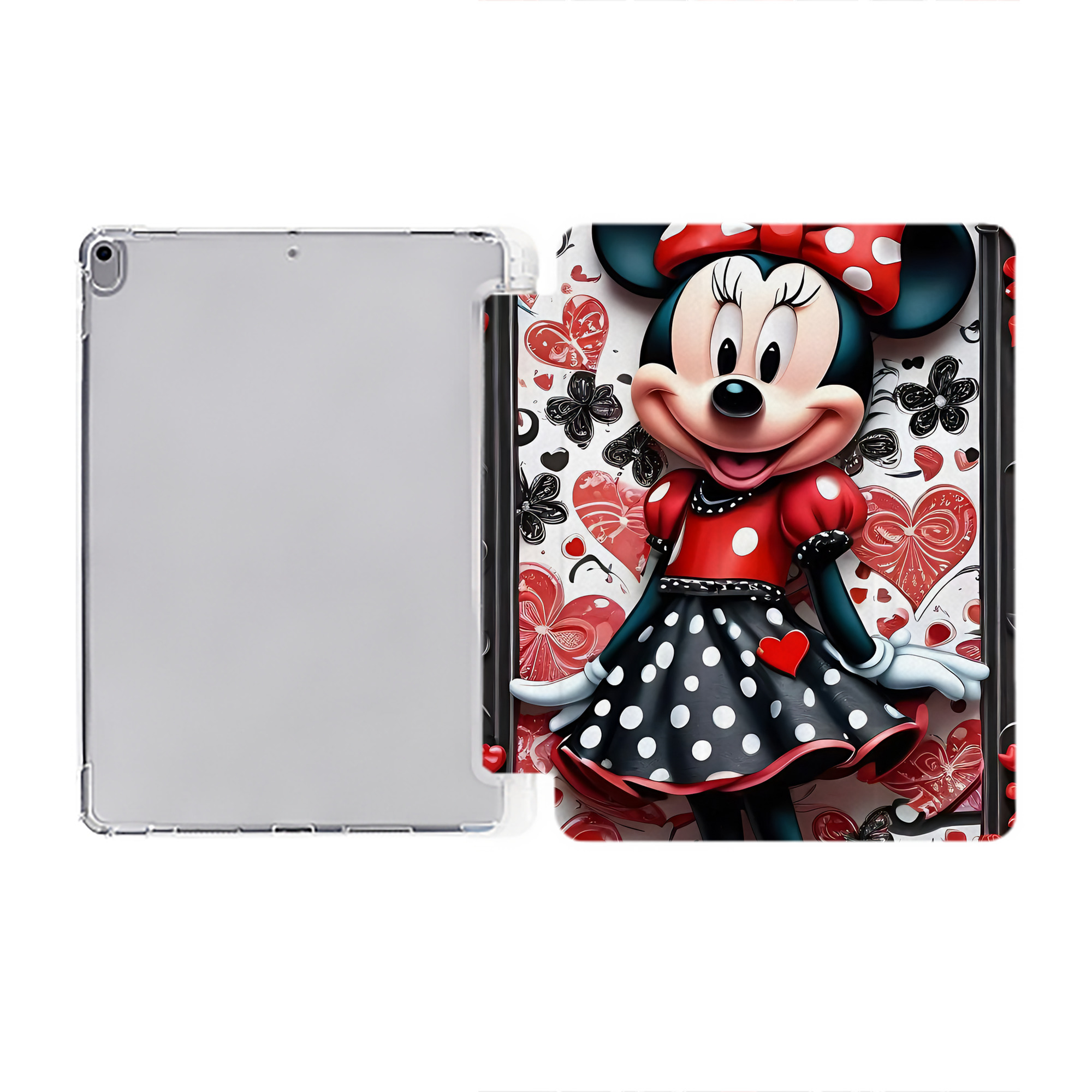 （画像用） ミッキーマウス Mickey Mouse IPad ケース ペン収納付き 三つ折りスタンド PUレザー×シリコン 対応機種9.5/10.5/10.9インチ